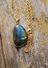 Boho Necklace, Labradorite and Gold Chain Emma